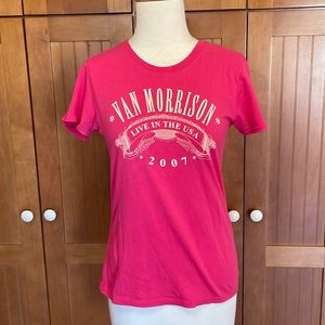 Van Morrison pink 2007 concert short sleeve t-shirt